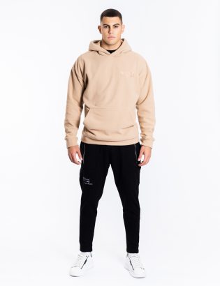 BEIGE GRID HOODIE
