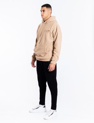 BEIGE GRID HOODIE