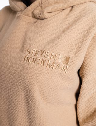 BEIGE GRID HOODIE