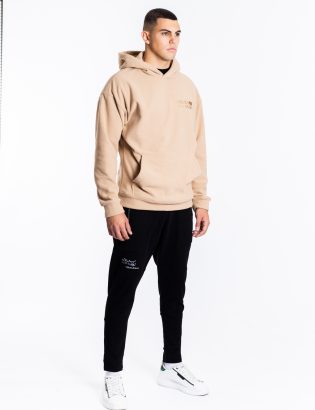 BEIGE GRID HOODIE