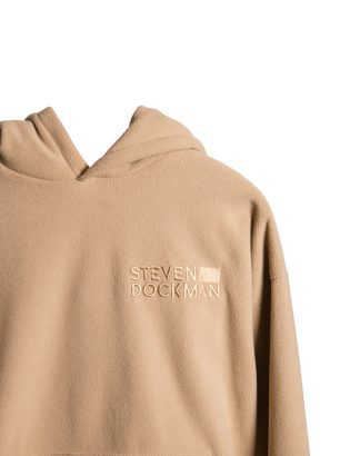BEIGE GRID HOODIE