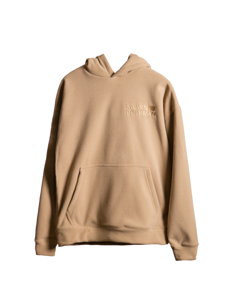 BEIGE GRID HOODIE