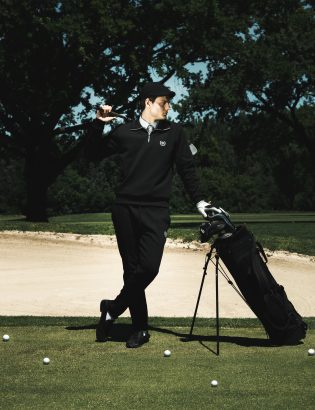 BLACK QUARTER-ZIP TRACKSUIT