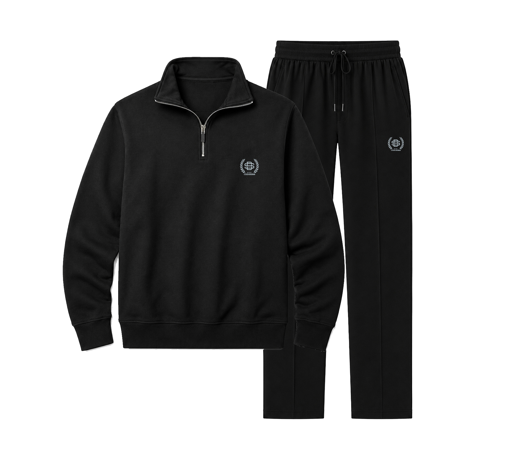 BLACK QUARTER-ZIP TRACKSUIT