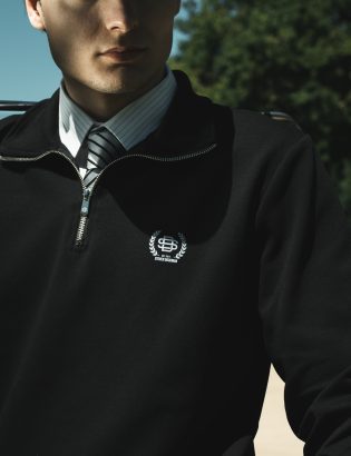 BLACK QUARTER-ZIP TRACKSUIT