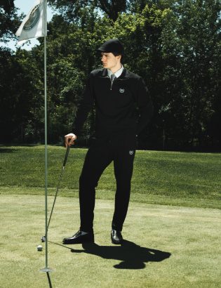 BLACK QUARTER-ZIP TRACKSUIT