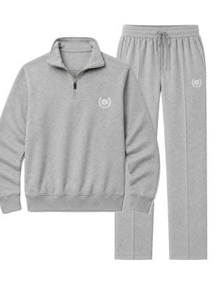 GREY QUARTER-ZIP TRACKSUIT