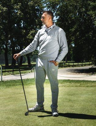 GREY QUARTER-ZIP TRACKSUIT
